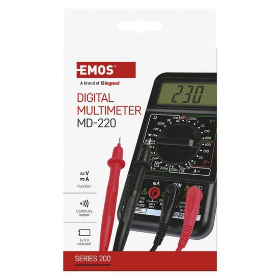 Emos Multimeter MD-220 600V 10A mit Transistortest M2092N