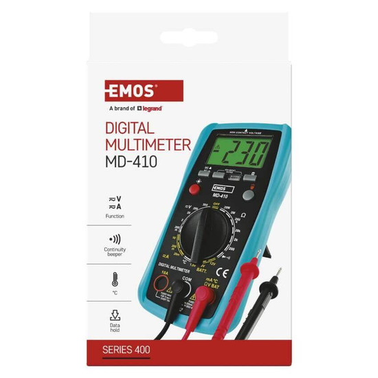 Emos Multimeter 300V 10A MD-410 mit Temperaturmessung M3691N