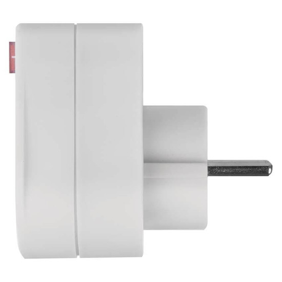 Emos Steckdosenadapter rund mit Schalter Weiß P00262