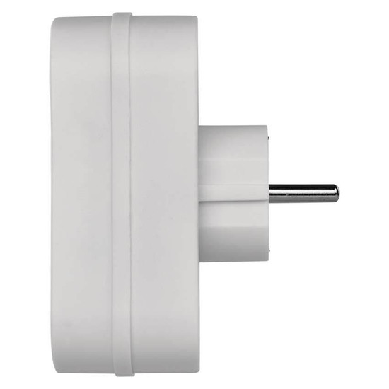 Emos Steckdosenadapter 2x Euro+1x Schutzkontakt mit Schalter Weiß P00282