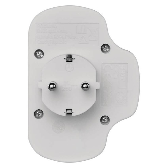 Emos Steckdosenadapter 2x Euro+1x Schutzkontakt mit Schalter Weiß P00282