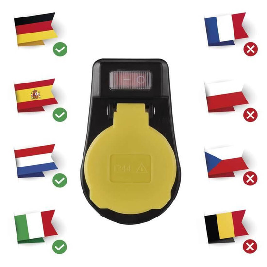 Emos Steckdosenadapter 1-fach mit Schalter IP44 Schwarz P00292