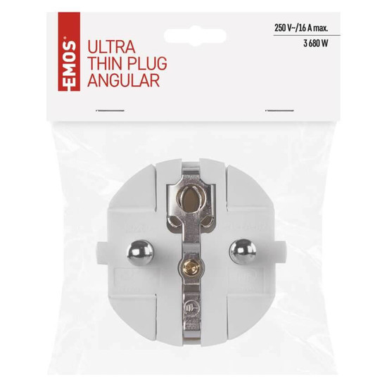 Emos Steckdosenadapter Stecker gerade 16A Weiß P0034