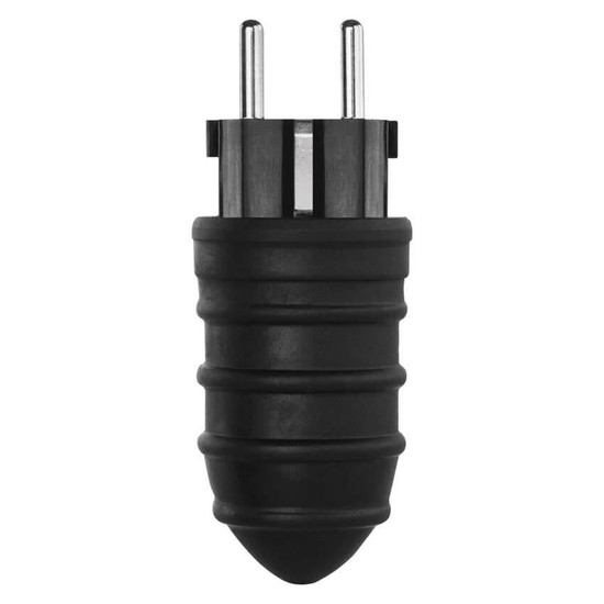 Emos Steckdosenadapter Gummistecker IP44 16A Schwarz P0050