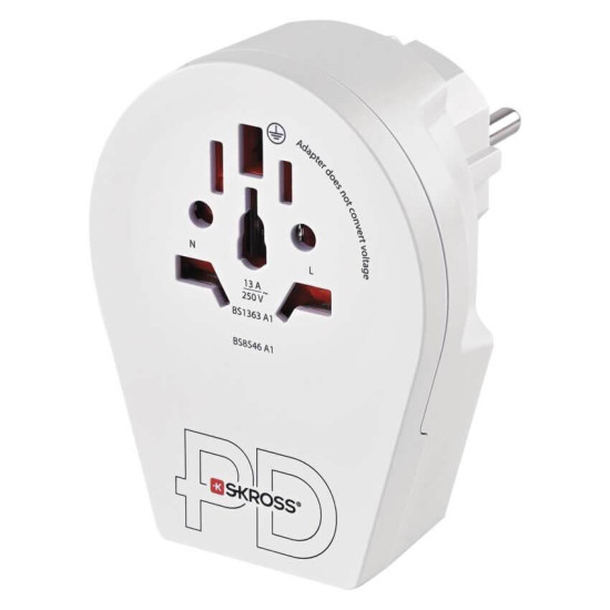 Emos Reiseadapter für Ausländer in Europa USB-A+USB-C PD20W Weiß P0055U