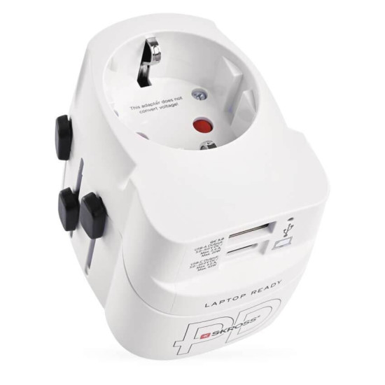 Emos Reiseadapter für Europäer weltweit USB-A+USB-C 24W Weiß P0056U