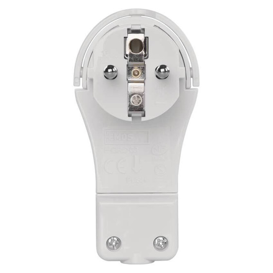 Emos Steckdosenadapter Winkelstecker extra flach 16A Weiß P0066