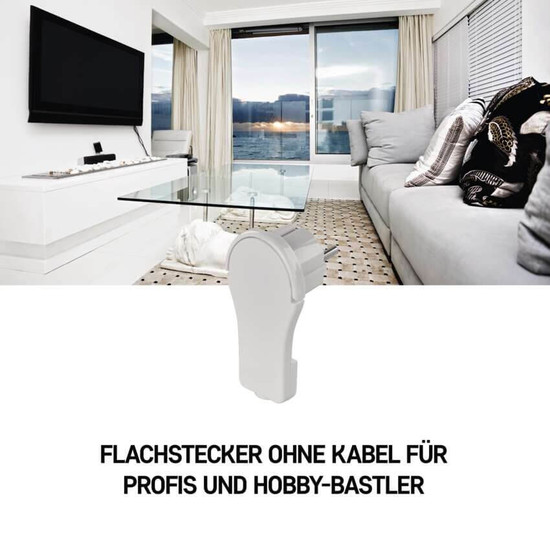 Emos Steckdosenadapter Winkelstecker extra flach 16A Weiß P0066
