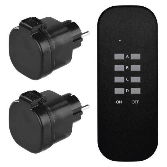 Emos Steckdosenadapter mit Fernbedienung bis 4 Steckdosen IP44 P0068