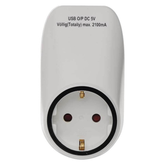 Emos Steckdosenadapter 1-fach mit 2xUSB Weiß P0072