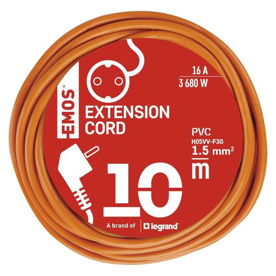 Emos Verlängerungskabel Außen 10m 1,5mm² Orange PVC P01210R