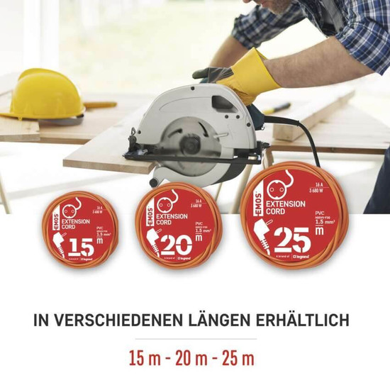 Emos Verlängerungskabel Außen 20m 1,5mm² Orange PVC P01220R