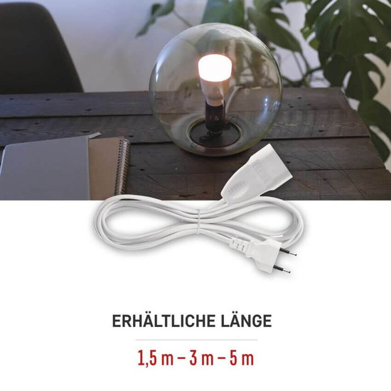 Emos Verlängerungskabel Typ E 3m 2,5A Weiß P01303