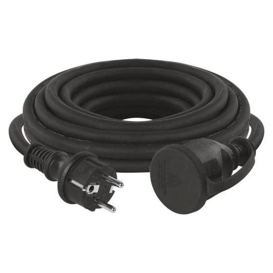 Emos Verlängerungskabel Außen 5m 1,5mm² Schwarz Gummi IP44 P01805