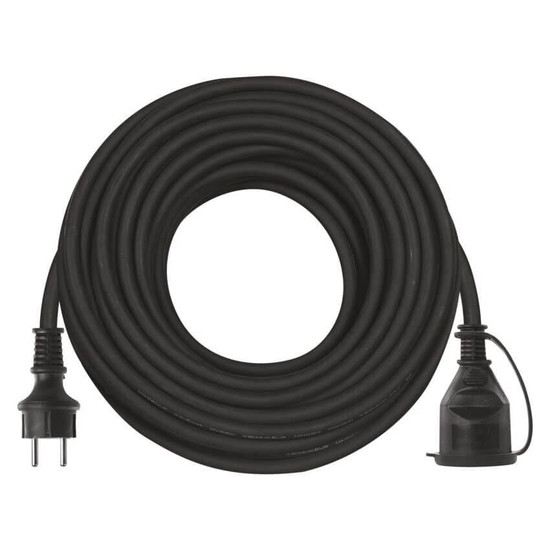 Emos Verlängerungskabel Außen 20m 1,5mm² Schwarz Gummi IP44 P01820