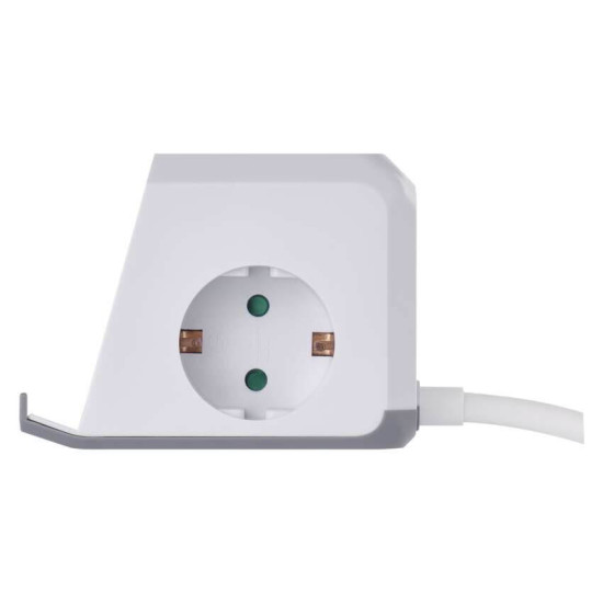 Emos Verlängerungskabel Würfel 2-fach 2xUSB-A+1xUSB-C+Qi 2m Weiß P0222CQ