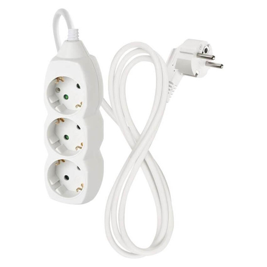 Emos Steckdosenleiste 3-fach 1,5m Weiß PVC P0321R