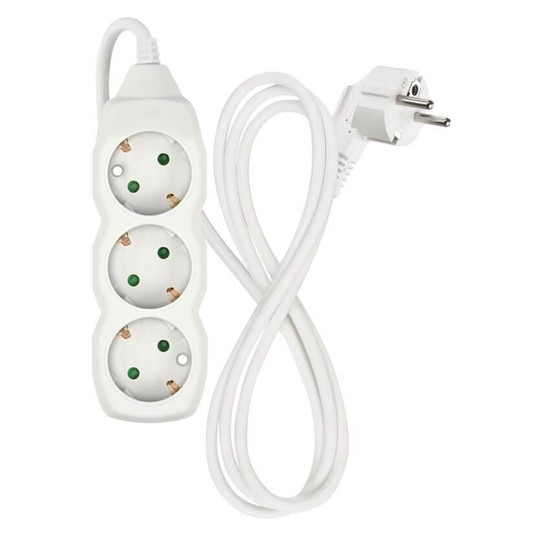 Emos Steckdosenleiste 3-fach 1,5m Weiß PVC P0321R