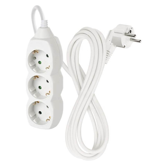 Emos Steckdosenleiste 3-fach 3m Weiß PVC P0323R