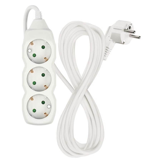Emos Steckdosenleiste 3-fach 5m Weiß PVC P0325R