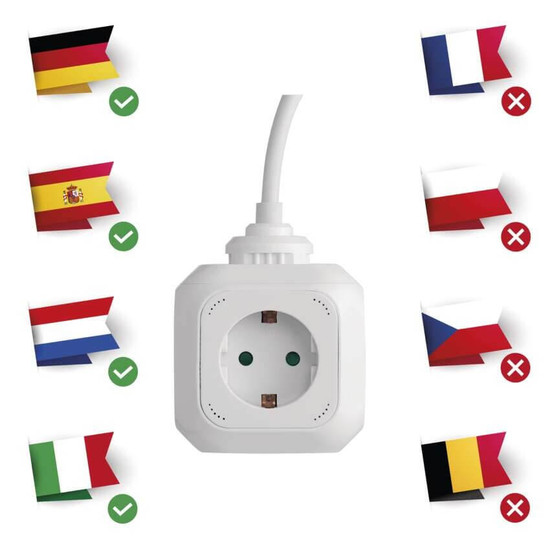 Emos Steckdosenleiste Würfel 4-fach 2xUSB 1,9m Weiß P04219GU