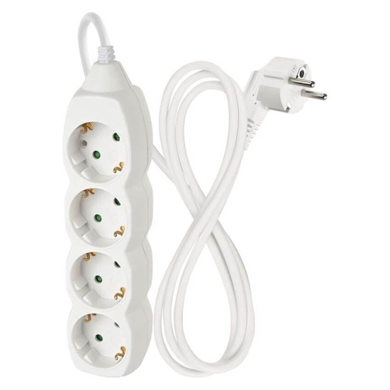 Emos Steckdosenleiste 4-fach 1,5m Weiß PVC P0421R