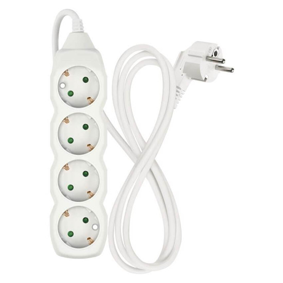 Emos Steckdosenleiste 4-fach 1,5m Weiß PVC P0421R