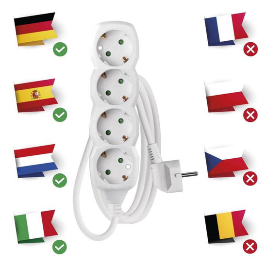 Emos Steckdosenleiste 4-fach 1,5m Weiß PVC P0421R
