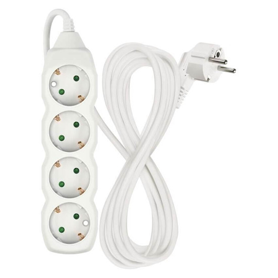 Emos Steckdosenleiste 4-fach 5m Weiß PVC P0425R