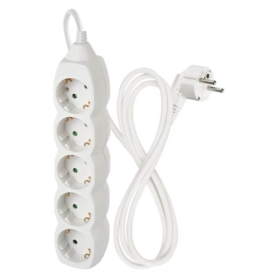 Emos Steckdosenleiste 5-fach 1,5m Weiß PVC P0521R