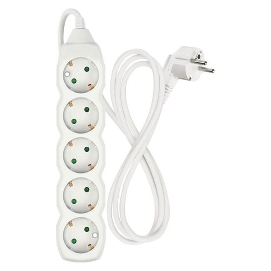 Emos Steckdosenleiste 5-fach 1,5m Weiß PVC P0521R