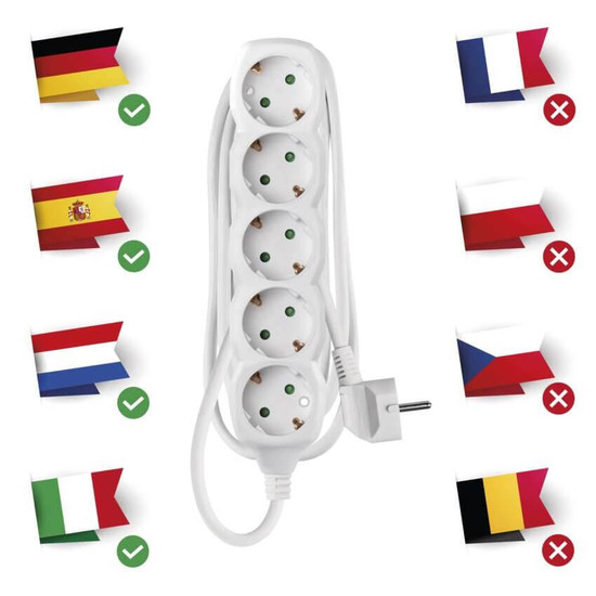Emos Steckdosenleiste 5-fach 1,5m Weiß PVC P0521R