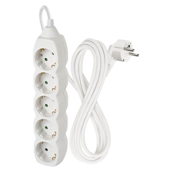 Emos Steckdosenleiste 5-fach 3m Weiß PVC P0523R