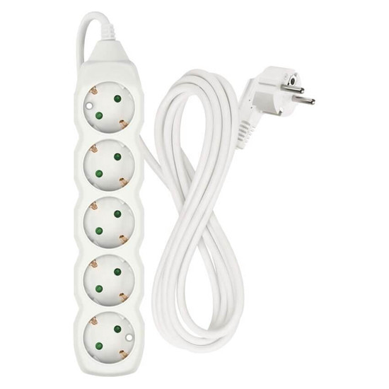 Emos Steckdosenleiste 5-fach 3m Weiß PVC P0523R