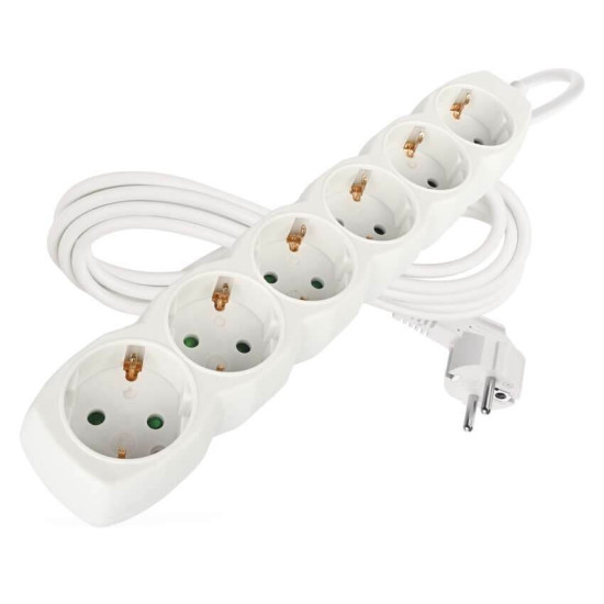 Emos Steckdosenleiste 6-fach 3m Weiß PVC P0623R