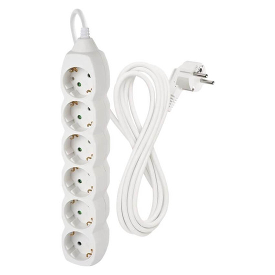 Emos Steckdosenleiste 6-fach 3m Weiß PVC P0623R