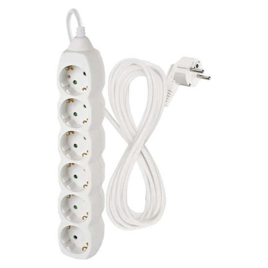 Emos Steckdosenleiste 6-fach 5m Weiß PVC P0625R