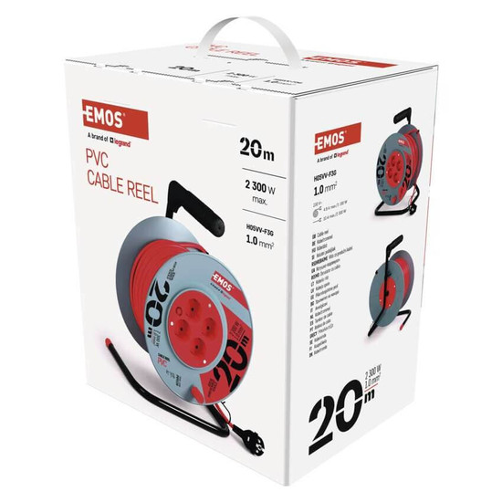 Emos Kabeltrommel 4-fach 20m 1,0mm² PVC P09220