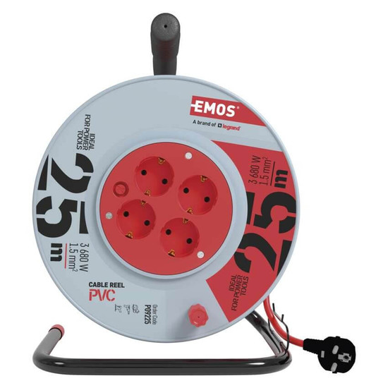 Emos Kabeltrommel 4-fach 25m 1,5mm² PVC P09225