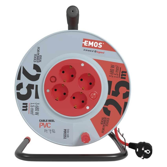 Emos Kabeltrommel 4-fach 25m 1,5mm² PVC P092251