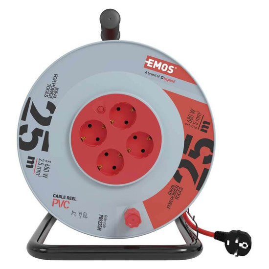 Emos Kabeltrommel 4-fach 25m 2,5mm² PVC P09225M