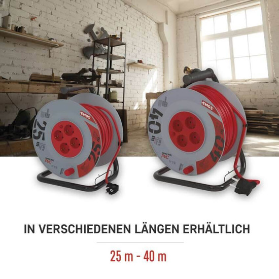 Emos Kabeltrommel 4-fach 25m 2,5mm² PVC P09225M
