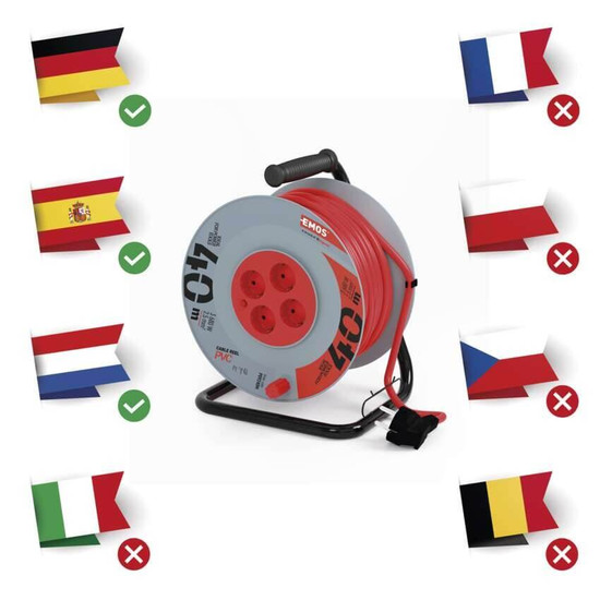 Emos Kabeltrommel 4-fach 40m 1,5mm² PVC P09240