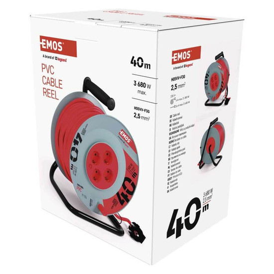 Emos Kabeltrommel 4-fach 40m 2,5mm² PVC P09240M