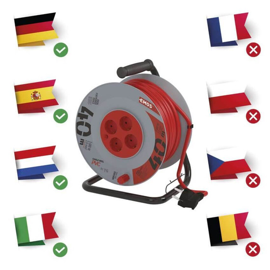 Emos Kabeltrommel 4-fach 40m 2,5mm² PVC P09240M