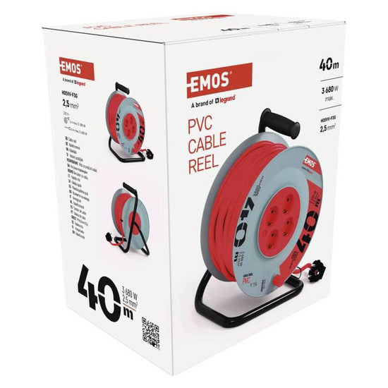 Emos Kabeltrommel 4-fach 40m 2,5mm² PVC P09240M