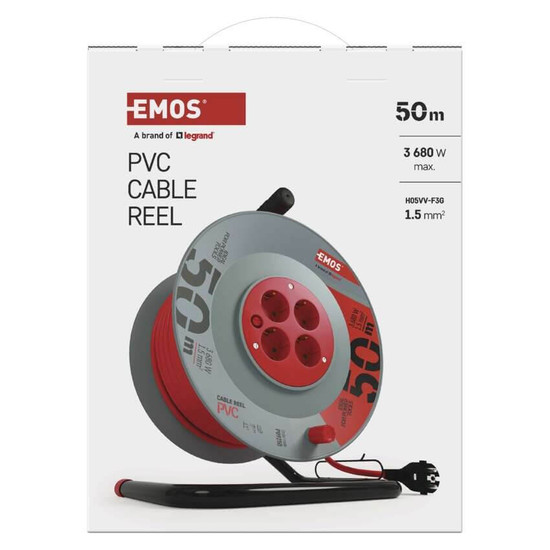 Emos Kabeltrommel 4-fach 50m 1,5mm² PVC P09250