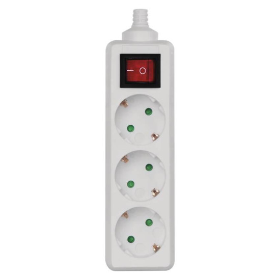 Emos Steckdosenadapter 3-fach ohne Kabel mit Schalter Weiß P1320
