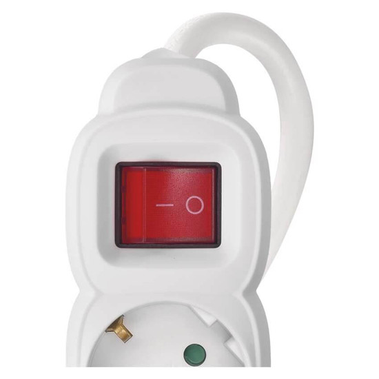 Emos Steckdosenleiste 3-fach mit Schalter 3m Weiß PVC P1323R