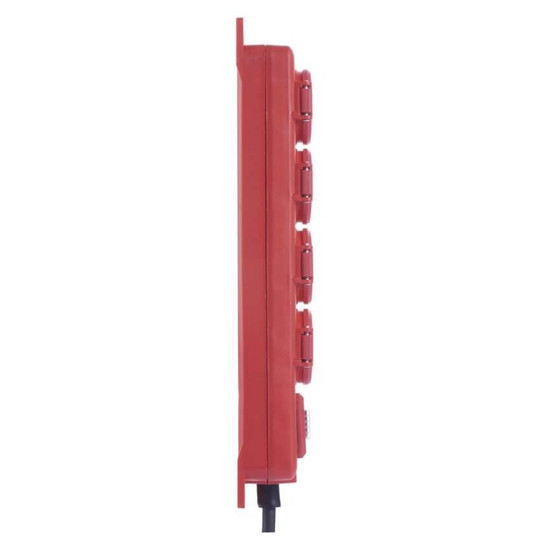 Emos Steckdosenleiste 4-fach mit Schalter 10m IP44 Schwarz Rot Gummi P14201